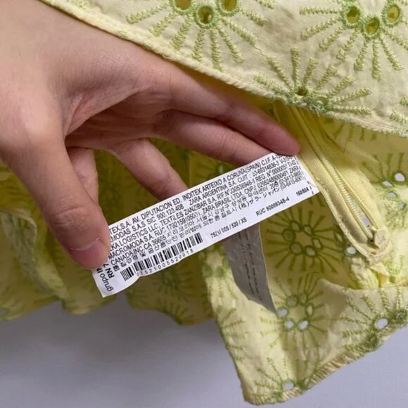 Zara Openwork Embroidered Eyelet Puff Sleeve Top XS - Picture 10 of 10